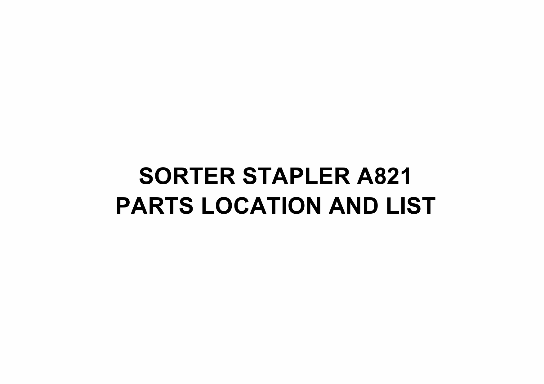 RICOH Options A821 SORTER-STAPLER Parts Catalog PDF download-1